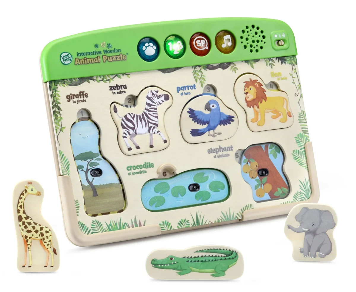 Interactive Wooden Animal Puzzle (English-French) - Image 2